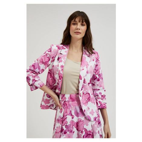 Women's patterned blazer - pink Moodo
