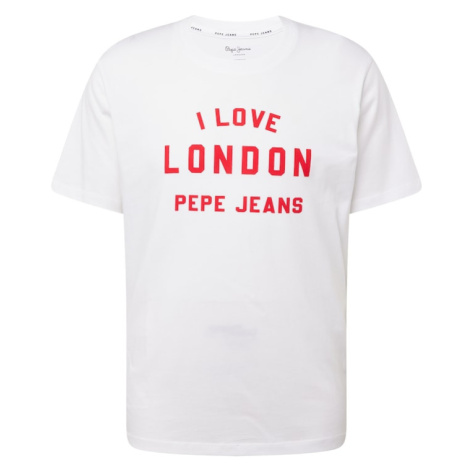 Pepe Jeans Tričko  červená / biela