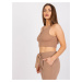 CAMEL CROP TOP S KNOFLÍČKAMI RILEY -RV-TP-7528.11X-CAMEL BROWN