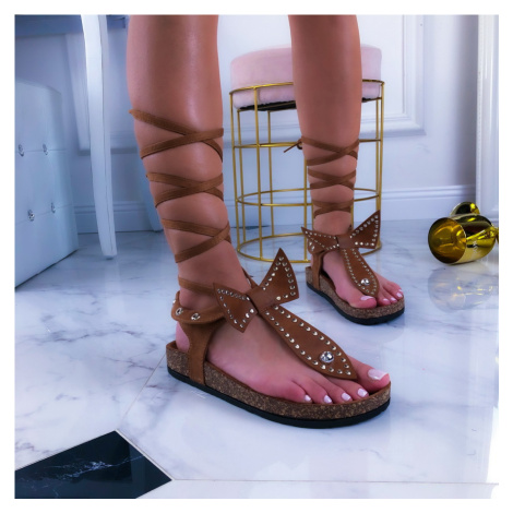 Hnedé dámske sandále iMóda