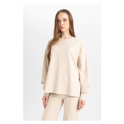 DEFACTO Regular Fit Crew Neck Basic Plain Sweatshirt Tunic D4800ax24au