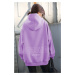 Madmext Lilac Printed Oversize Sweatshirt