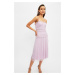 Trendyol Lilac Ruffle detailné šaty