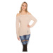 Sexy KouCla Cold Shoulder knit jumper used look white Einheitsgroesse