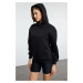 Trendyol Black Hooded Regular/Normal Pattern Knitted Sweatshirt