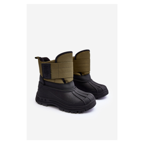 Children's insulated snow boots with velcro fastener Khaki Big Star