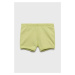 Detské bavlnené šortky United Colors of Benetton zelená farba, jednofarebné,