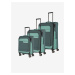 Sada troch cestovných kufrov a cestovnej tašky v zelenej farbe Travelite Viia 4w S,M,L + Duffle