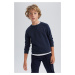 DEFACTO Boy's Navy Blue New Crew Neck School Sweatshirt