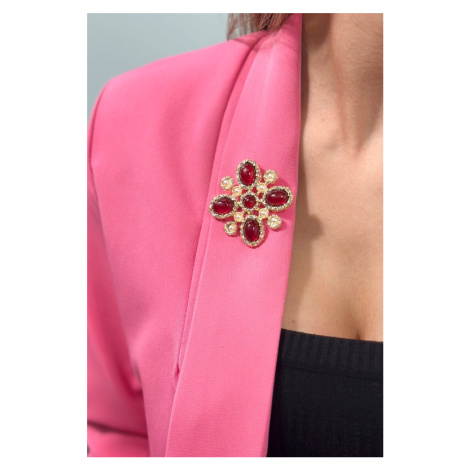 Floral brooch 2 red