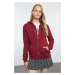 Trendyol Claret Red*001 Basic Hooded Thick Inside Fleece Knitted Sweatshirt