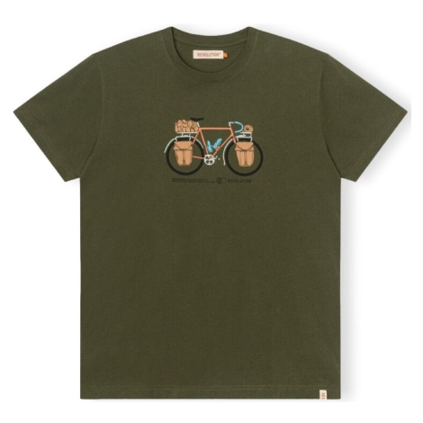 Revolution  T-Shirt Regular 1344 PAC - Army  Tričká a polokošele Zelená