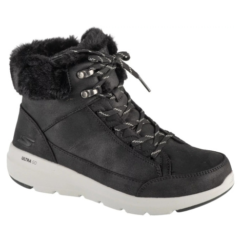 ČIERNE DÁMSKE ZIMNÉ ČLENKOVÉ TOPÁNKY SKECHERS ON-THE-GO GLACIAL ULTRA - COZYLY 144178-BLK