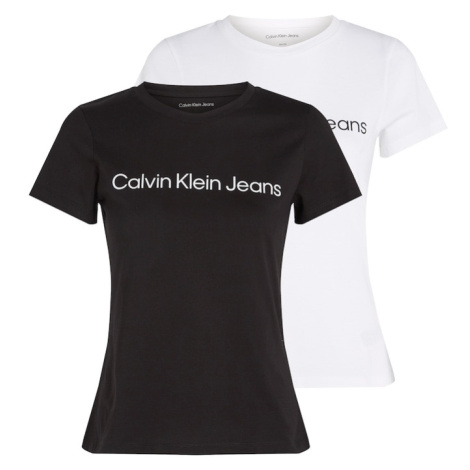 Calvin Klein Jeans Tričko  čierna / biela