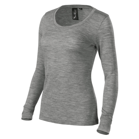Malfini Premium MERINO RISE LS 160 Tričko dámske L, Tmavosivý melír