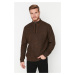 Trendyol Brown Slim Fit Half Turtleneck Zippered Knitwear Sweater