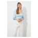 Trendyol Light Blue Crop Blouse