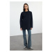 Trendyol Navy Blue Collar Detailed Knitted Tunic