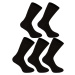5PACK ponožky Nedeto vysoké bambusové čierne (5NDTP001)