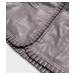 Béžová bunda z eko kože s ozdobným lemovaním (2786)