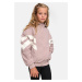 Girls' Crinkle Batwing jacket dukrose/whitesand