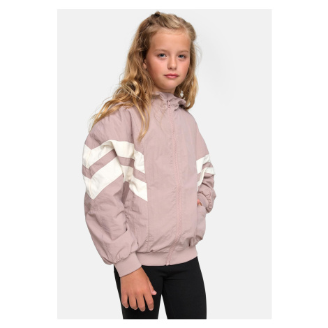 Girls' Crinkle Batwing jacket dukrose/whitesand Urban Classics