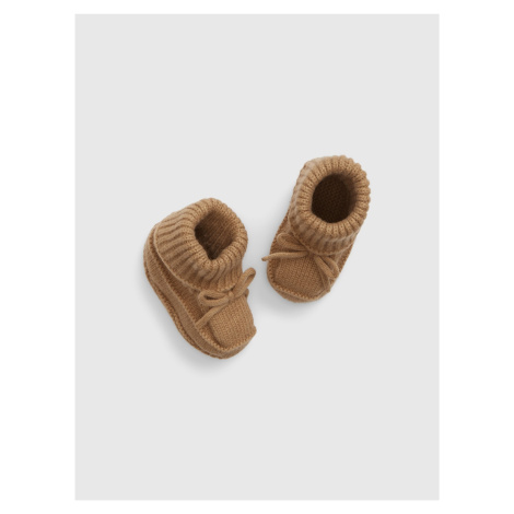 Hnedé detské topánky s umelým kožúškom GAP CashSoft