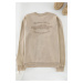 Trendyol Beige Oversize/Wide Cut Vintage/Faded Effect Embroidered Sweatshirt