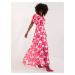 Ecru-fuchsia dress with a floral print