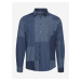 Modrá rifľová vzorovaná košeľa Blend Patchwork