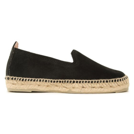 Manebi Espadrilky Suede Flat Espadrilles Čierna