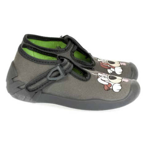 Detské sivo-zelené topánky SIMON