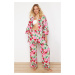 Trendyol Floral Patterned Woven Kimono Pants Set