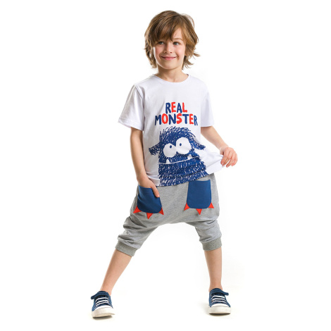 Denokids Chlapčenské vreckové tričko Monster Capri Súprava šortiek
