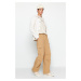 Trendyol Camel Wide-Cut Cargo Jeans with Elastic Waist