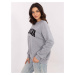 Tmavosivá dámska oversize mikina bez kapucne EM-BL-857-1.02X-grey