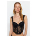 Trendyol Black Lace Underwire Push Up Bustier