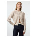 Trendyol Ecru Lace Detailed Openwork/Perforated Knitwear Cardigan