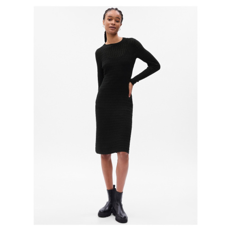 Čierne dámske pletené šaty s prímesou vlny GAP