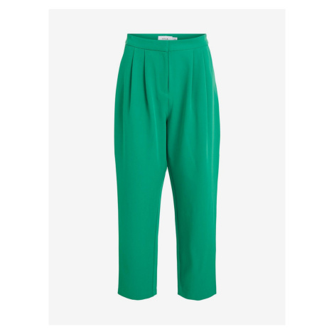 Green shortened trousers VILA Ashara - Women