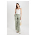 DEFACTO Casual Pants Wide Leg Wide Leg Patterned High Waist