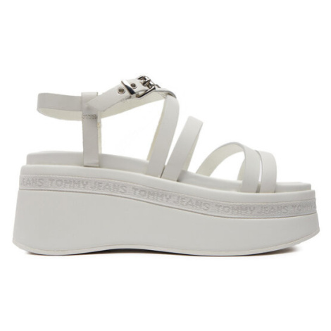 Tommy Jeans Sandále Tjw Strappy Wedge Sandal EN0EN02516 Écru Tommy Hilfiger