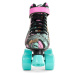 SFR Vision Canvas Children's Quad Skates - Black Floral - UK:2J EU:34 US:M3L4