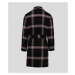 Kabát Karl Lagerfeld Unisex Kl Logo Check Coat Čierna