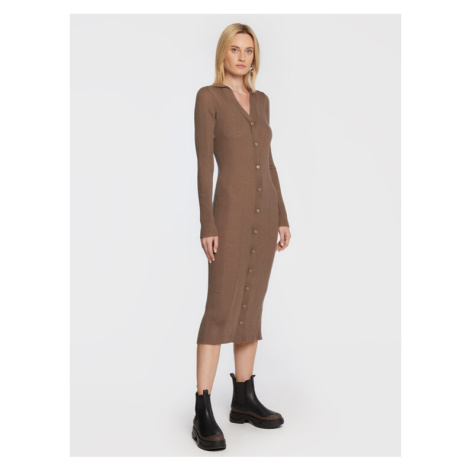 Remain Úpletové šaty Refined Merino Wool RM1734 Hnedá Slim Fit