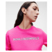 Mikina Karl Lagerfeld Elongated Logo Zebra Sweat Ružová