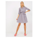 Grey patterned casual dress with viscose
