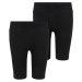 Girls' High Waist Cycling Shorts 2-Pack Black+Black