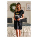 Čierna tehotenská nočná košeľa TCB4551