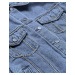 Svetlo modrá dámska džínsová denim bunda so zirkónmi (T2861)